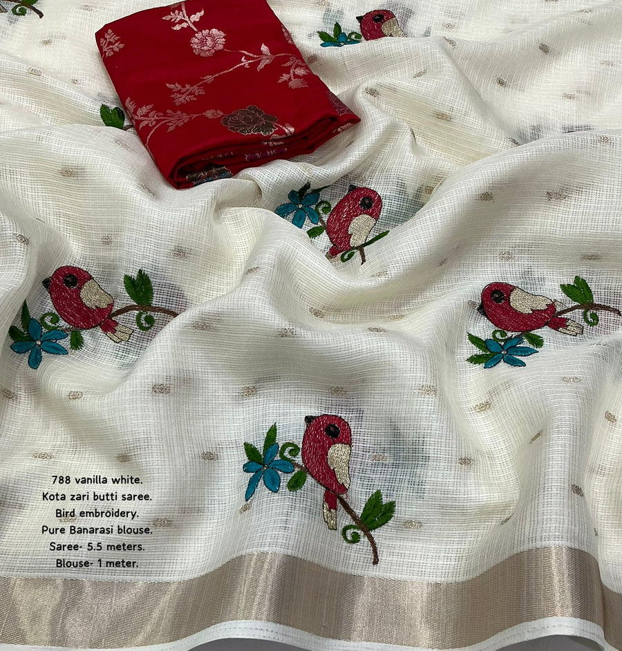 kota butti embroidery saree
