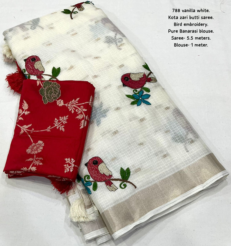 kota butti embroidery saree
