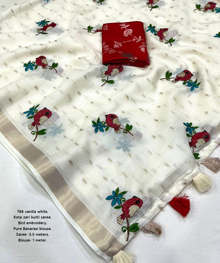 kota butti embroidery saree