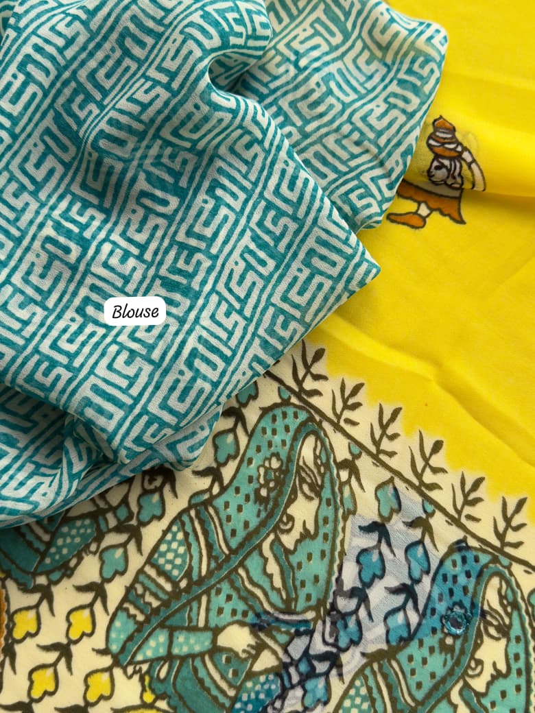 Premium Georgette Kalamkari Saree
