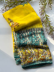 Premium Georgette Kalamkari Saree
