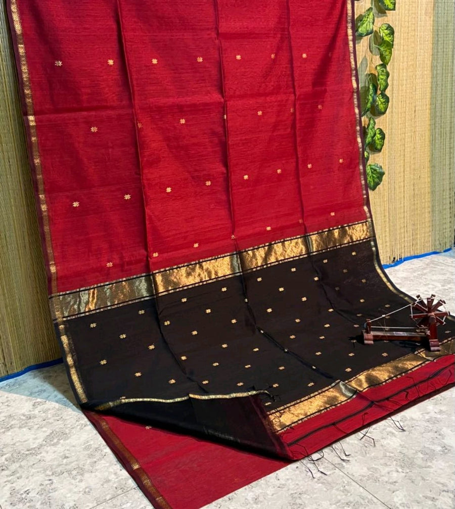 Elegant star ⭐ design Maheswari handloom cotton saree