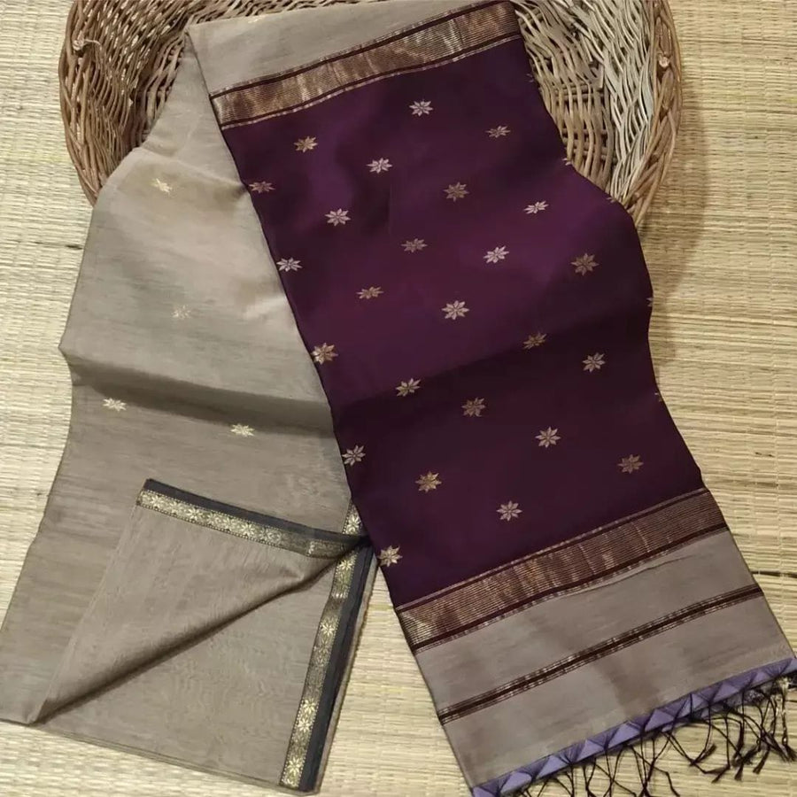 Elegant star ⭐ design Maheswari handloom cotton saree