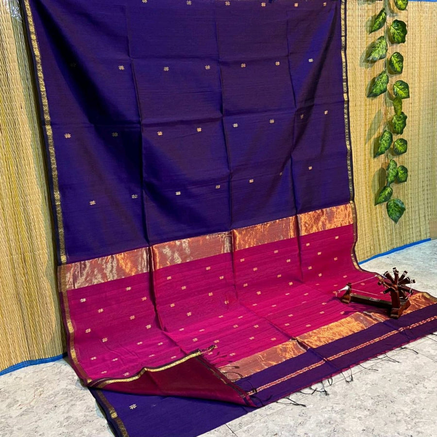 Elegant star ⭐ design Maheswari handloom cotton saree