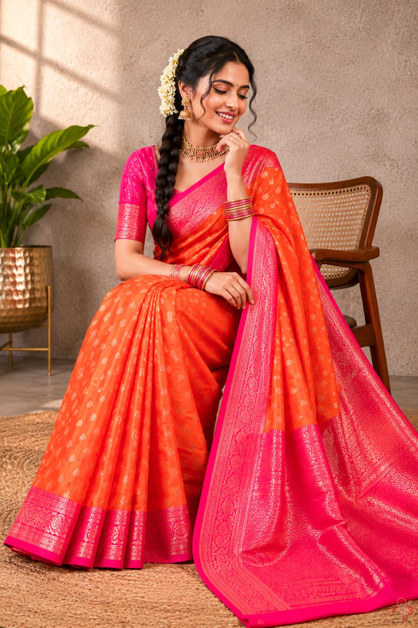 Premium soft flowy Banarasi saree