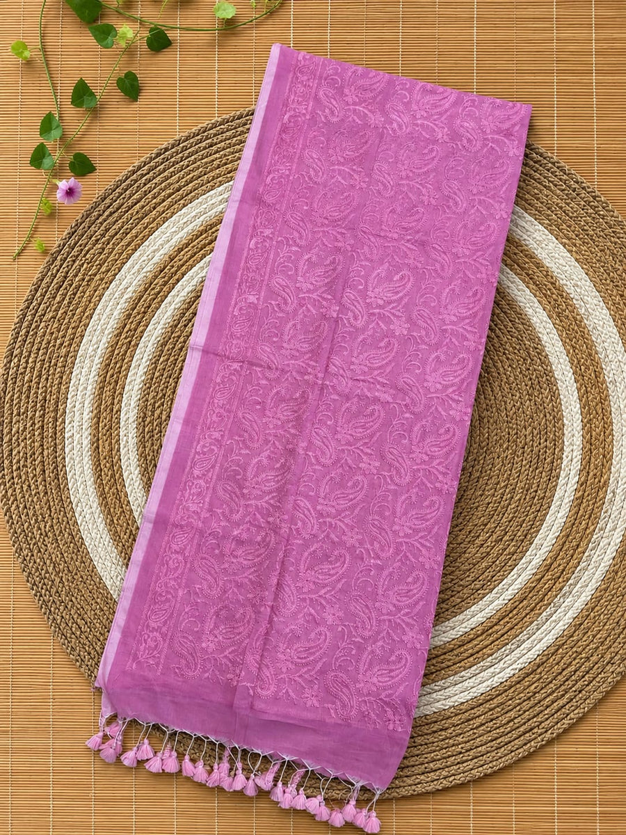 Pure Cotton Special all over Stitch Chikankari Saree