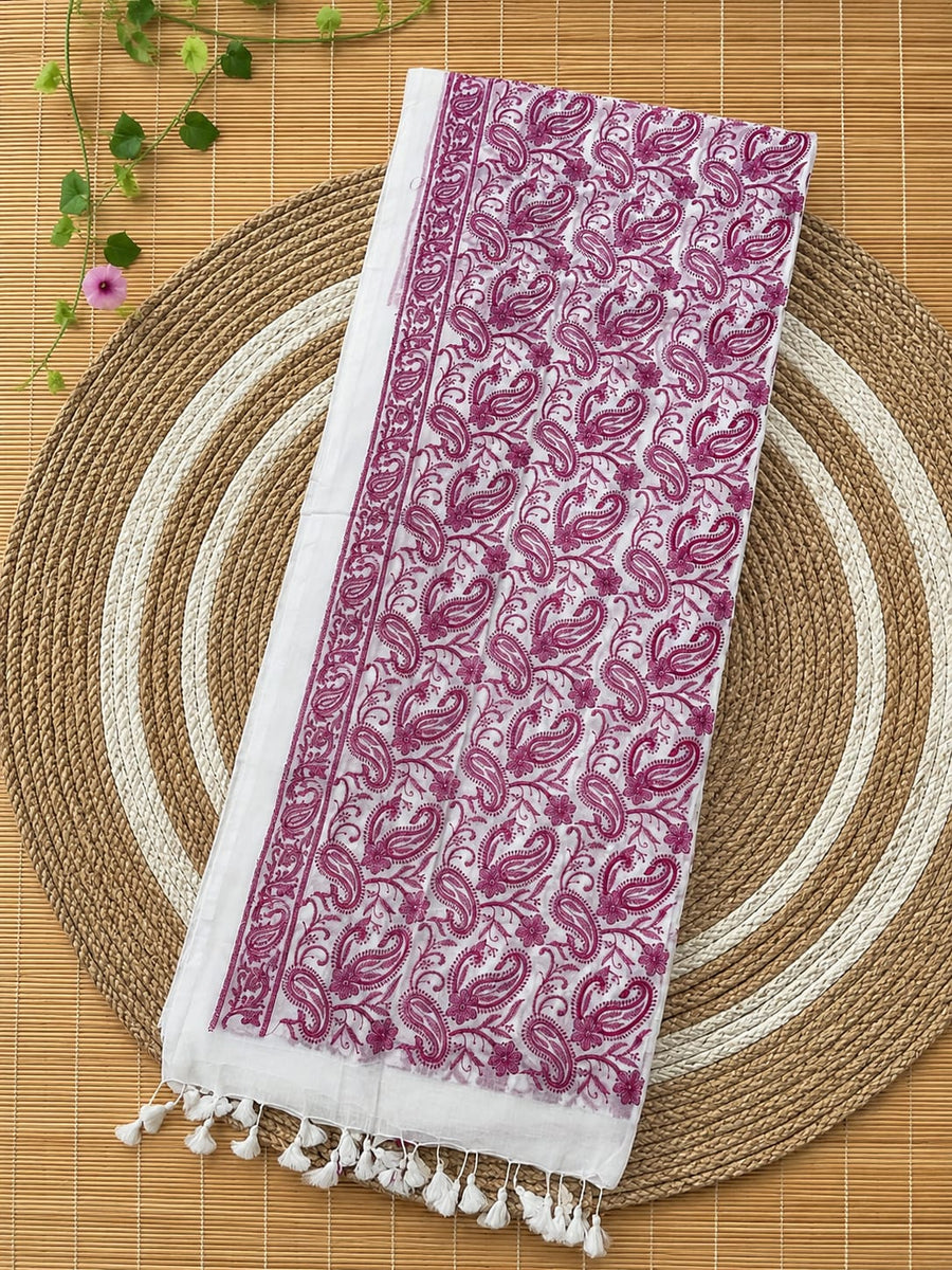 Pure Cotton Special all over Stitch Chikankari Saree