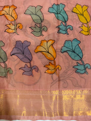 Pen Kalamkari Bangalore silk saree