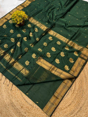 Handloom Ball Buti semi Maheshwari Saree