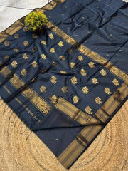 Handloom Ball Buti semi Maheshwari Saree