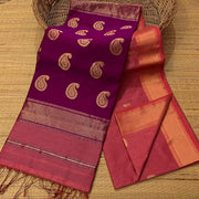 Handloom Ball Buti semi Maheshwari Saree