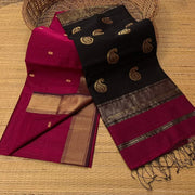 Handloom Ball Buti semi Maheshwari Saree