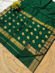 Handloom Ball Buti semi Maheshwari Saree