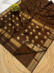 Handloom Ball Buti semi Maheshwari Saree