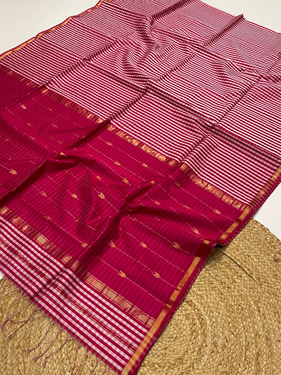 Maheshwari handloom Madras checks saree