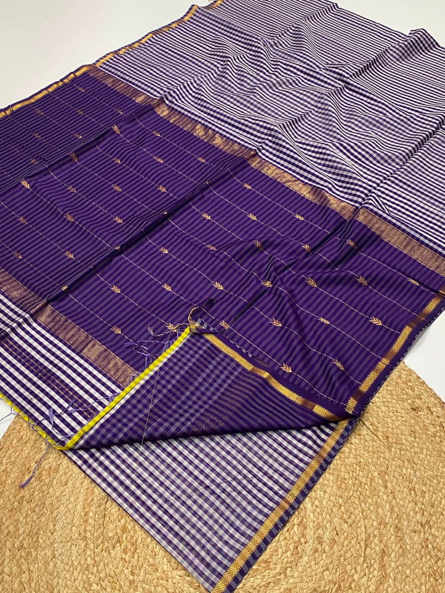 Maheshwari handloom Madras checks saree