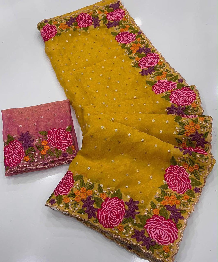 Elegant organza silk saree