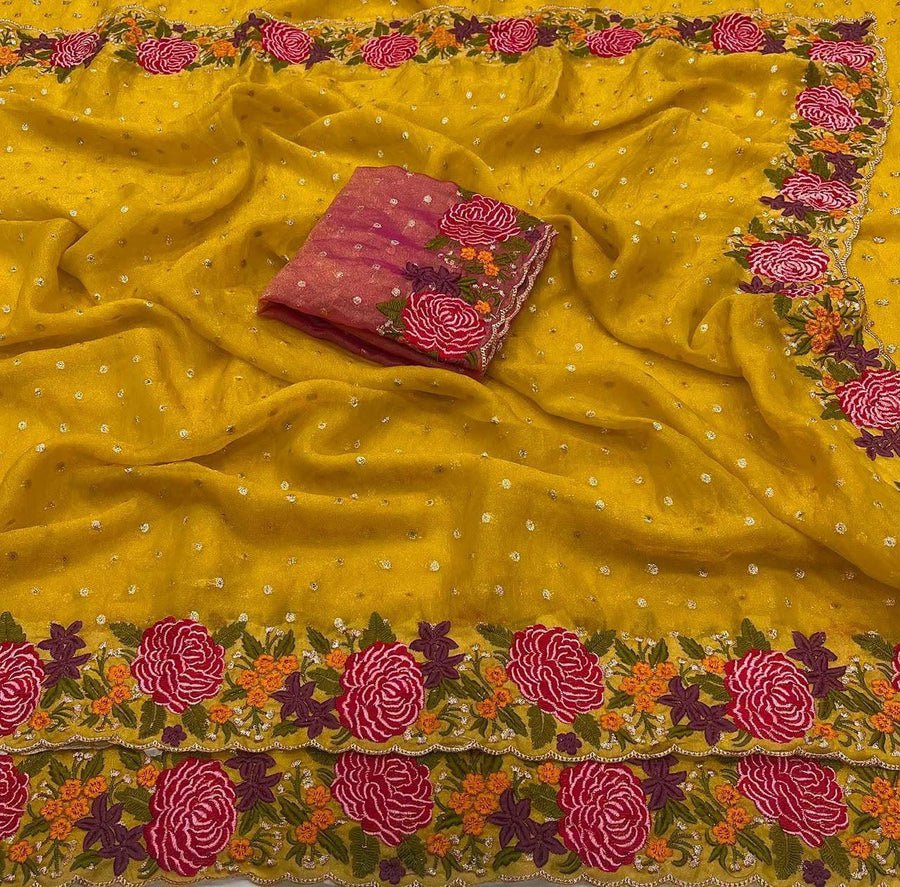 Elegant organza silk saree