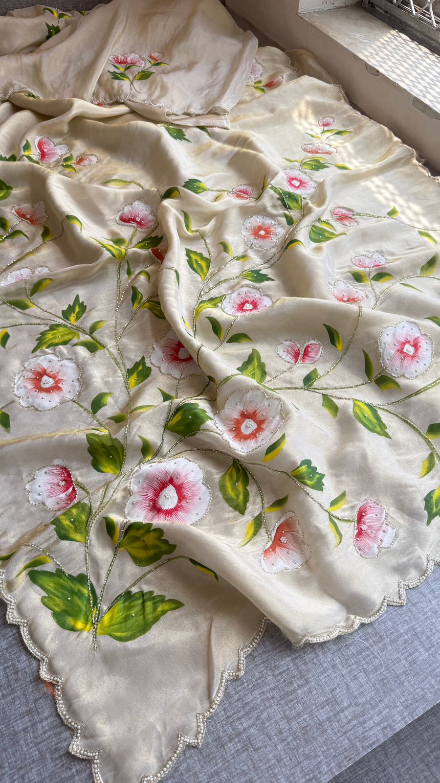 Pure soft cosmo munga silk saree
