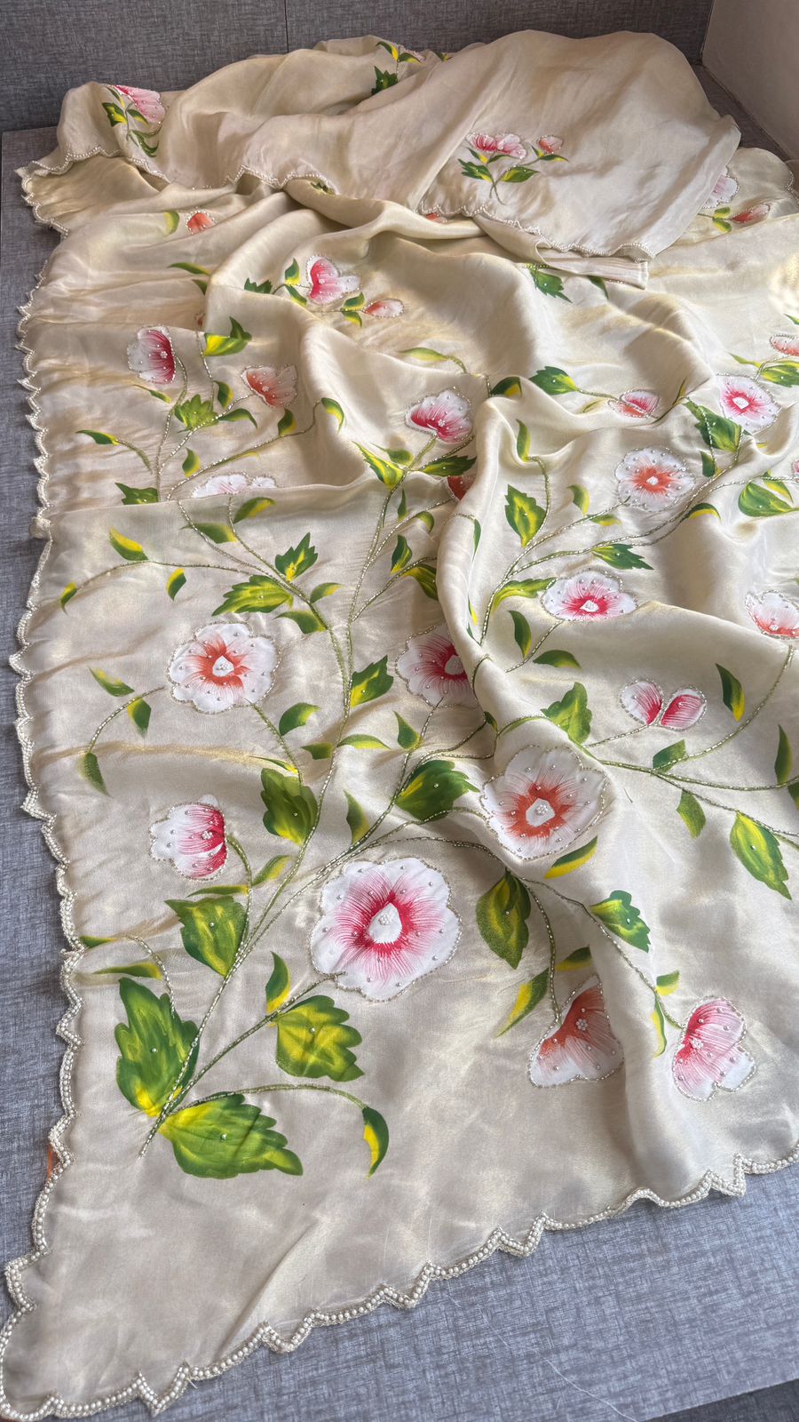 Pure soft cosmo munga silk saree