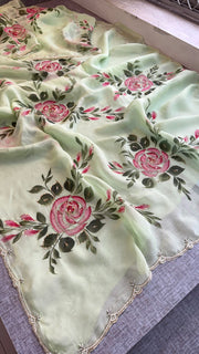 Pure soft organza saree