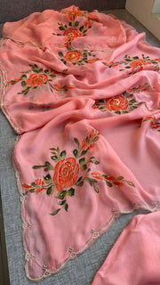 Pure soft organza saree