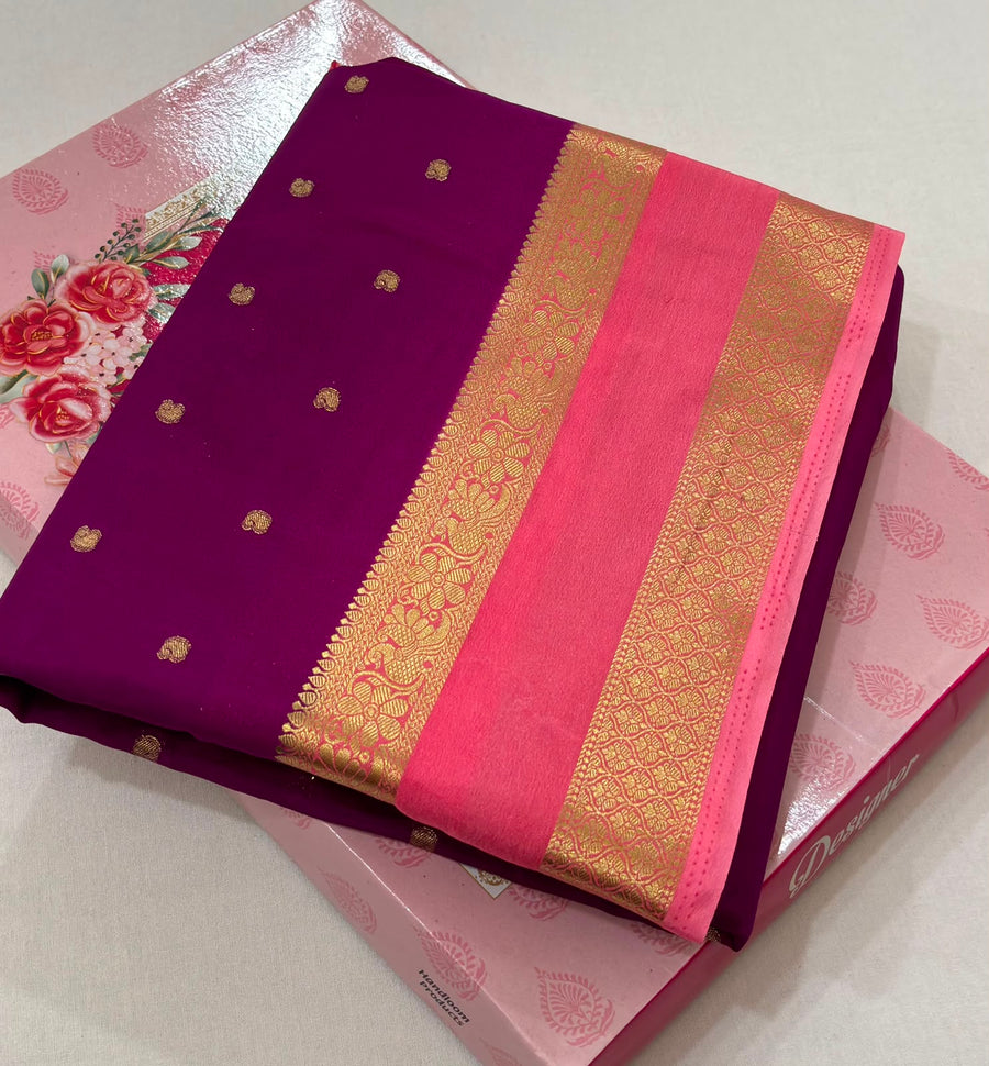 Premium Anushree Mysore Crepe Silk Saree