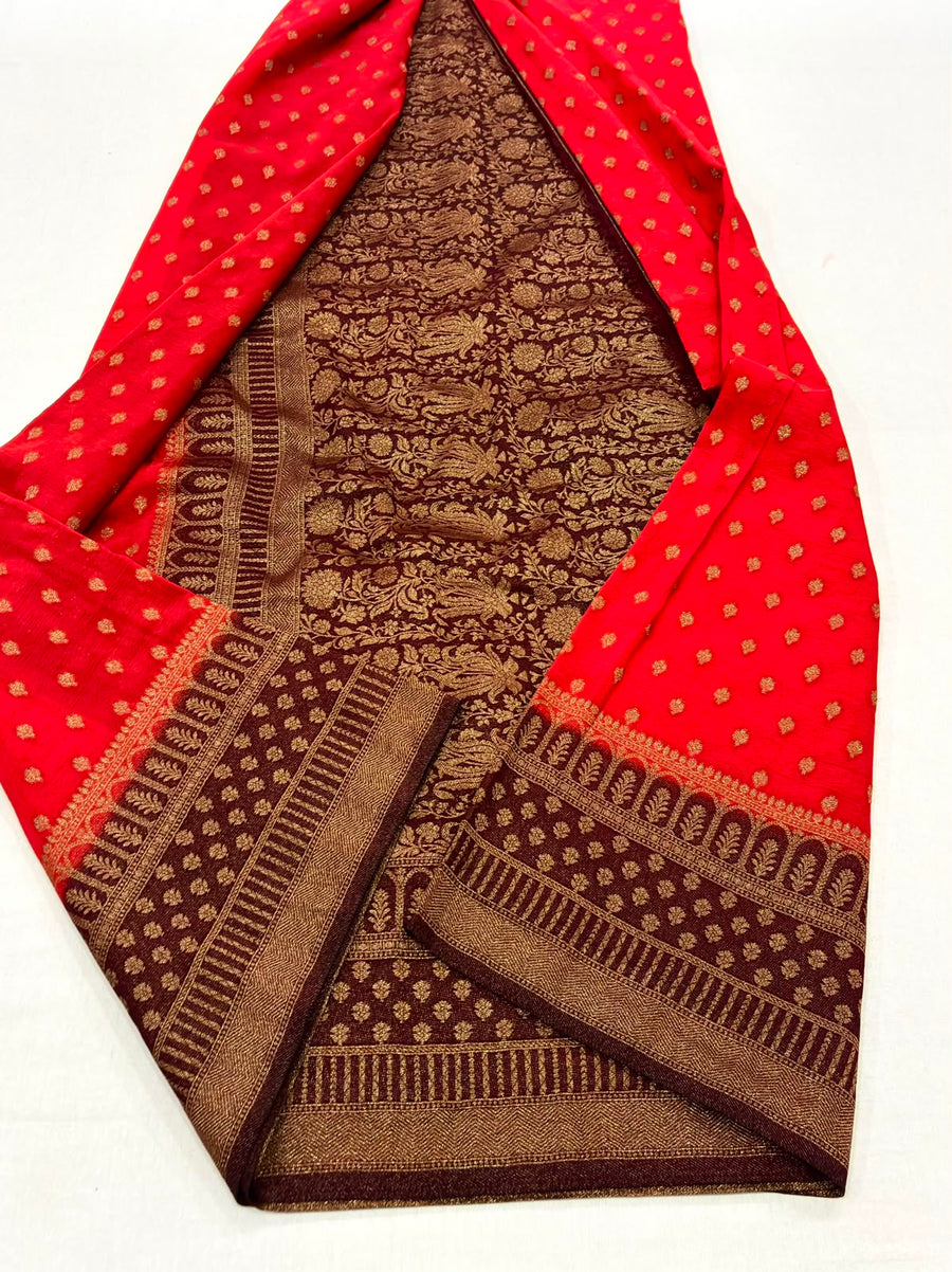 Premium Banarasi Khadi Georgette Saree