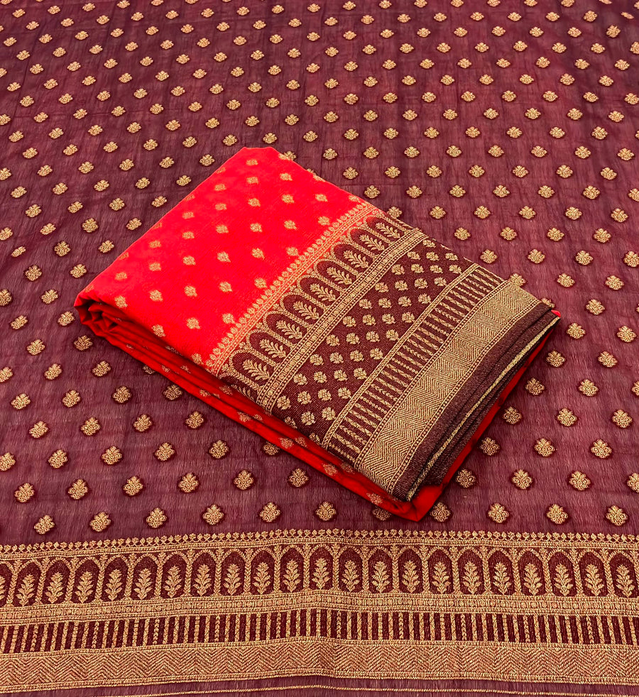 Premium Banarasi Khadi Georgette Saree