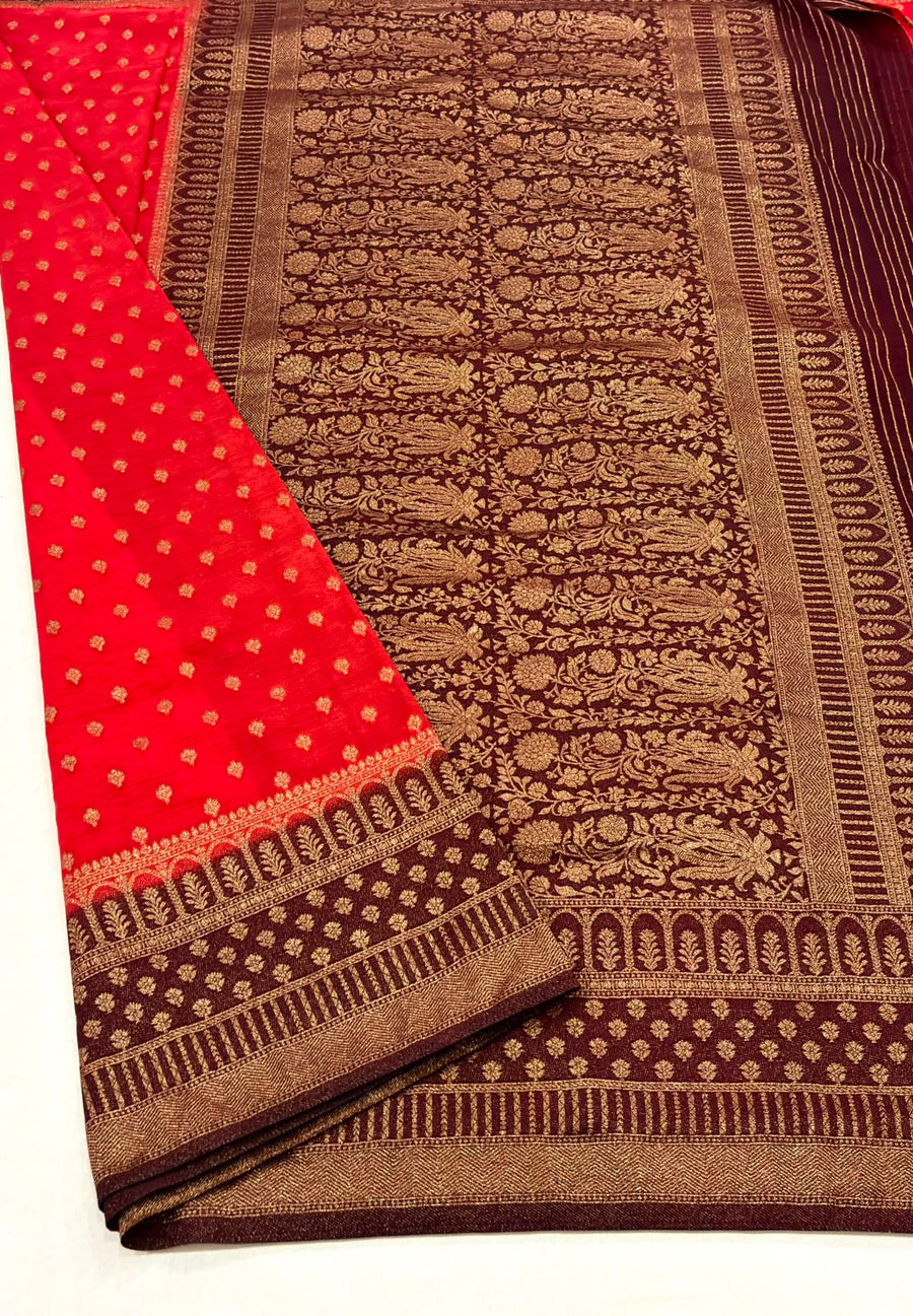 Premium Banarasi Khadi Georgette Saree