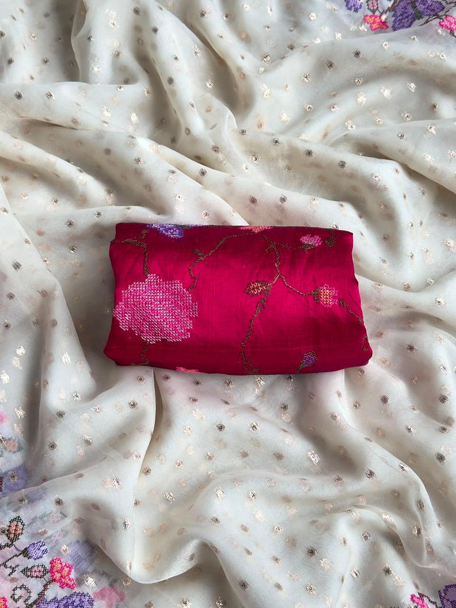 Organza Tissue embroidered saree
