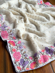 Organza Tissue embroidered saree