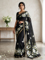 Pure Soft Marshmallow 3D Floral Printed Saree