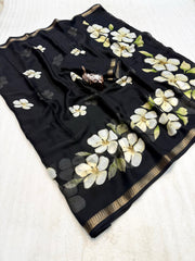 Pure Soft Marshmallow 3D Floral Printed Saree