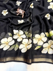 Pure Soft Marshmallow 3D Floral Printed Saree