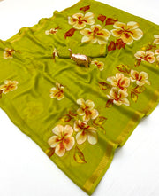 Pure Soft Marshmallow 3D Floral Printed Saree