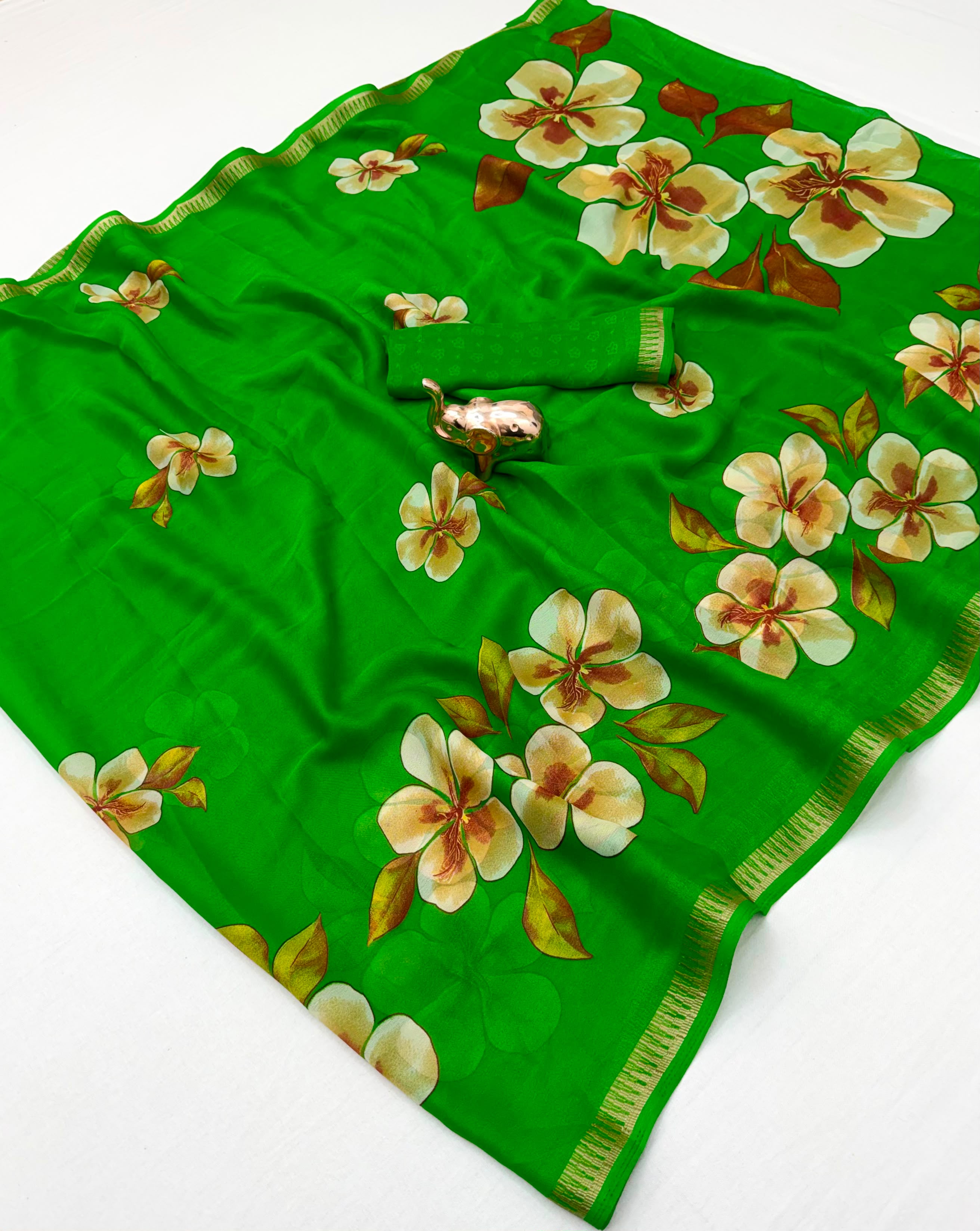 Pure Soft Marshmallow 3D Floral Printed Saree