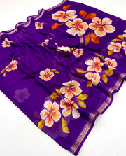 Pure Soft Marshmallow 3D Floral Printed Saree