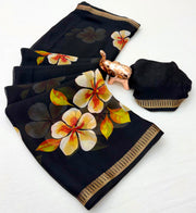 Pure Soft Marshmallow 3D Floral Printed Saree