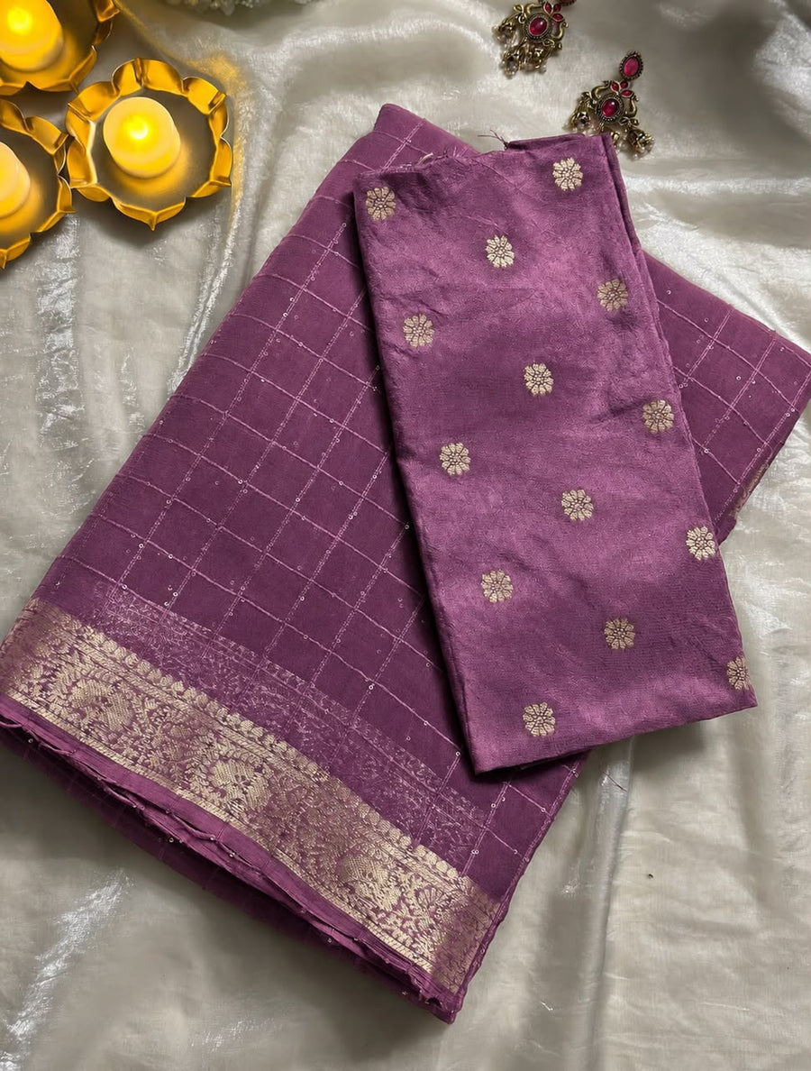 Viscose Georgette Sequence Saree