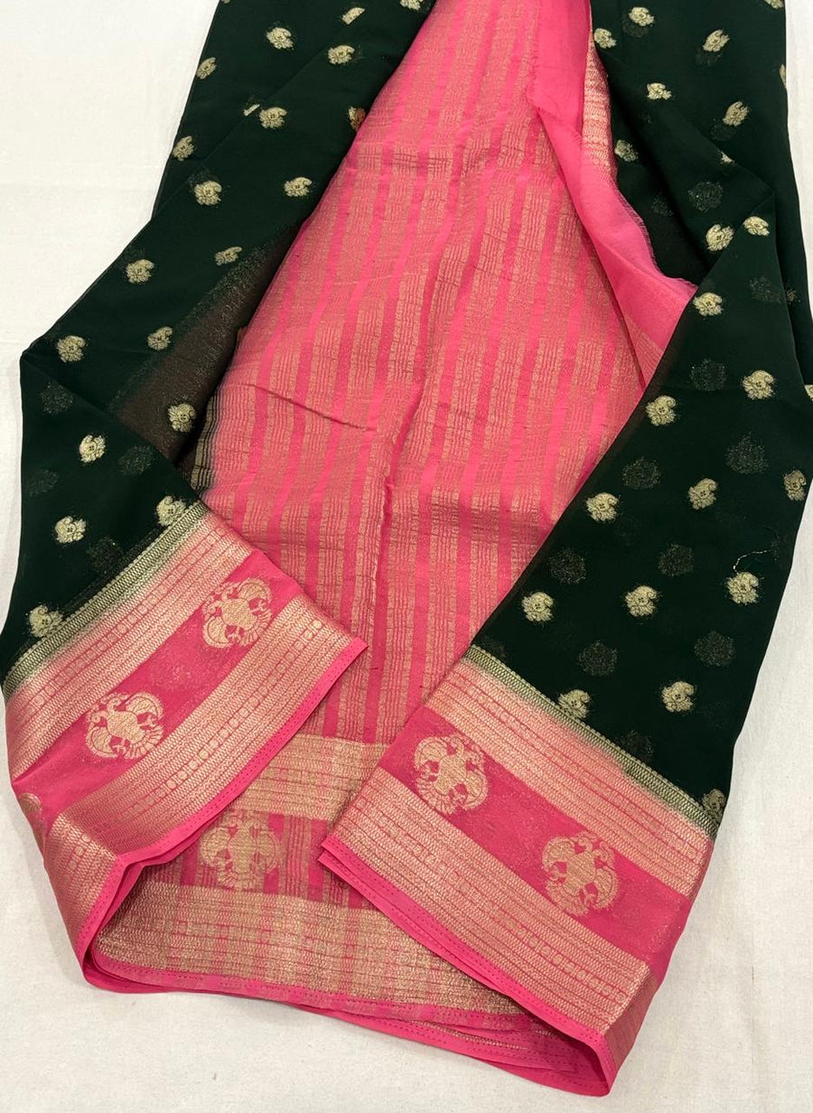 Khadi Banarasi georgette saree