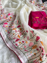 Premium crush silk saree