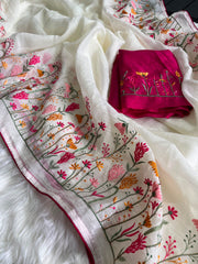 Premium crush silk saree