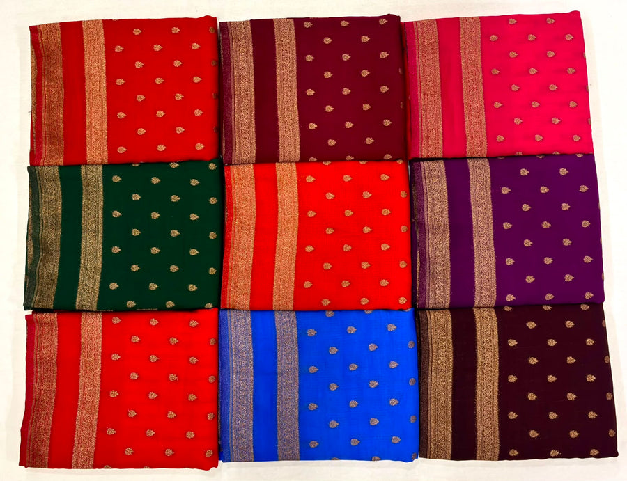 Premium Banarasi Khadi Weightless Georgette Saree