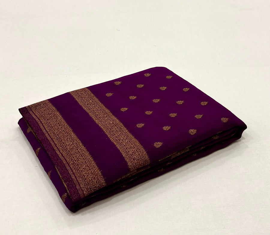 Premium Banarasi Khadi Weightless Georgette Saree