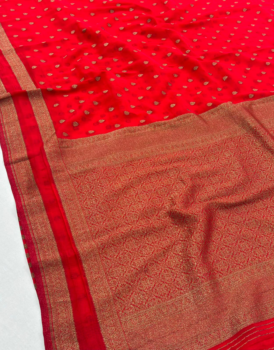 Premium Banarasi Khadi Weightless Georgette Saree