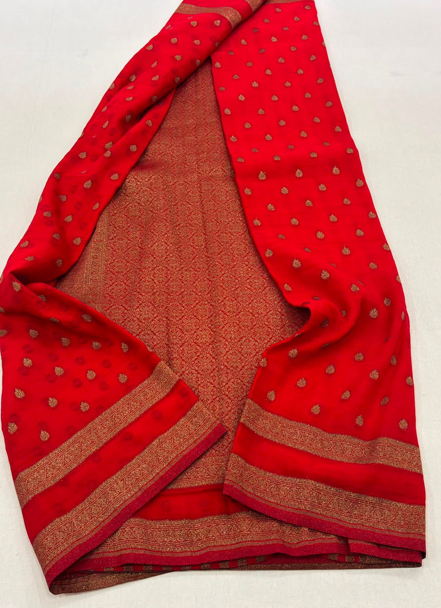 Premium Banarasi Khadi Weightless Georgette Saree