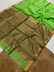 Maheshwari handwoven jute pallu sarees