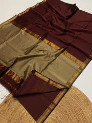 Maheshwari handwoven jute pallu sarees