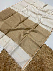 Maheshwari handwoven jute pallu sarees